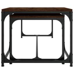 Berkfield Home Coffee Tables 2 pcs Brown Oak Engineered Wood - thumbnail 5