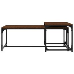 Berkfield Home Coffee Tables 2 pcs Brown Oak Engineered Wood - thumbnail 4