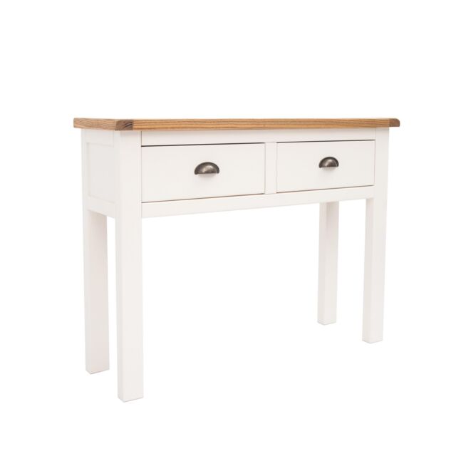 Cabinet Bits Lovere Off-White 2 Drawer Console Table Brass Cup Handle - image 1