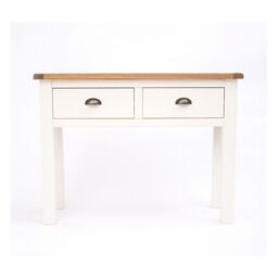 Cabinet Bits Lovere Off-White 2 Drawer Console Table Brass Cup Handle - thumbnail 2