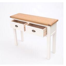 Cabinet Bits Lovere Off-White 2 Drawer Console Table Brass Cup Handle - thumbnail 4