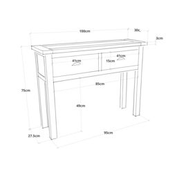 Cabinet Bits Lovere Off-White 2 Drawer Console Table Brass Cup Handle - thumbnail 6