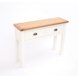 Cabinet Bits Lovere Off-White 2 Drawer Console Table Brass Cup Handle - thumbnail 3
