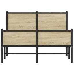 Berkfield Home Metal Bed Frame without Mattress Sonoma Oak 120x190 cm Small Double in Brown - thumbnail 5