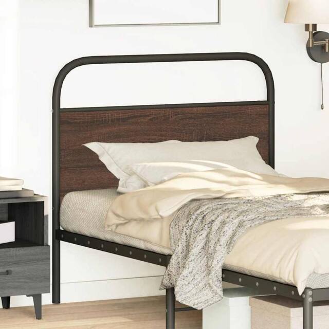 Berkfield Home Headboard Brown Oak 90 cm Steel & Engineered Wood - image 1