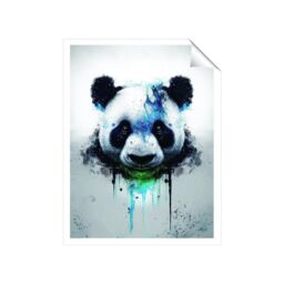 "Warren Reed - Designer Panda Face Splashart Light Background Unframed Art Print - Size: W16"" x H24""" - thumbnail 1