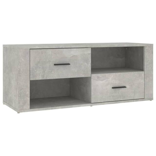 Berkfield Home TV Cabinet Concrete Grey 100x35x40 cm Engineered Wood - Size: 100 x 35 x 40 cm - image 1