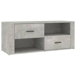 Berkfield Home TV Cabinet Concrete Grey 100x35x40 cm Engineered Wood - Size: 100 x 35 x 40 cm - thumbnail 1