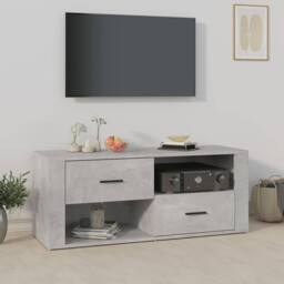Berkfield Home TV Cabinet Concrete Grey 100x35x40 cm Engineered Wood - Size: 100 x 35 x 40 cm - thumbnail 2