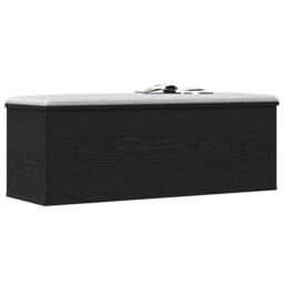 Berkfield Home Storage Box in Black Oak - 102x35x35 cm, Made from Engineered Wood - Size: 102 x 35 x 35 cm - thumbnail 1