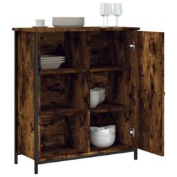 Berkfield Home Sideboard Smoked Oak 70x30x80 cm Engineered Wood in Brown - Size: 70 x 30 x 80 cm - thumbnail 4