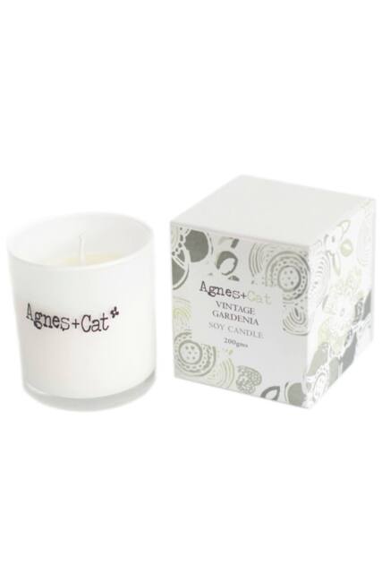 KDMD Agnes & Cat Vintage Gardenia Soy Votive Candle with Lid in White - image 1