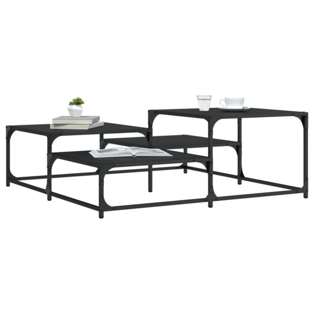 Berkfield Home Coffee Table Black 107x107x40 cm Engineered Wood - Size: 107 x 107 x 40 cm - image 1