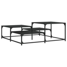 Berkfield Home Coffee Table Black 107x107x40 cm Engineered Wood - Size: 107 x 107 x 40 cm - thumbnail 2