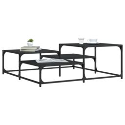 Berkfield Home Coffee Table Black 107x107x40 cm Engineered Wood - Size: 107 x 107 x 40 cm - thumbnail 1