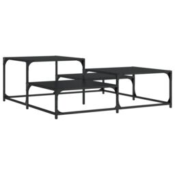 Berkfield Home Coffee Table Black 107x107x40 cm Engineered Wood - Size: 107 x 107 x 40 cm - thumbnail 6