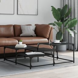 Berkfield Home Coffee Table Black 107x107x40 cm Engineered Wood - Size: 107 x 107 x 40 cm - thumbnail 3