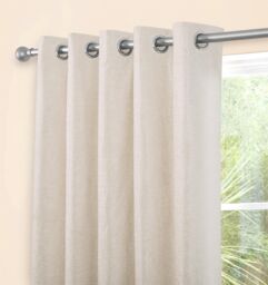 Sundour Amberley Chenille Eyelet Door Curtain in Cream - Size: 168 cm width x 214 cm drop - thumbnail 2