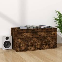 Berkfield Home Vinyl Storage Box Smoked Oak 71x34x36 cm Engineered Wood in Brown - Size: 71 x 34 x 36 cm - thumbnail 3
