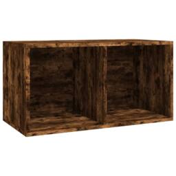 Berkfield Home Vinyl Storage Box Smoked Oak 71x34x36 cm Engineered Wood in Brown - Size: 71 x 34 x 36 cm - thumbnail 2