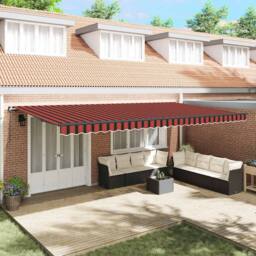 Berkfield Home Manual Retractable Awning Orange & Brown 600x300 cm in Burnt Orange - thumbnail 2