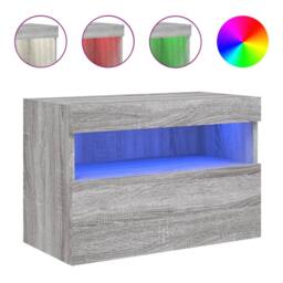 Berkfield Home TV Wall Cabinet with LED Lights Grey Sonoma 60x30x40 cm - Size: 60 x 30 x 40 cm - thumbnail 1