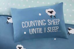 Rapport Home Counting Sheep Microfibre Duvet Cover Set Cover with Pillowcase in Blue - Size: Single - thumbnail 2