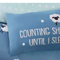 Rapport Home Counting Sheep Microfibre Duvet Cover Set Cover with Pillowcase in Blue - Size: Single - thumbnail 3