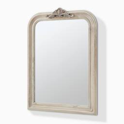 FurnitureboxUK Francis Whitewash Wood Large 110x74cm Overmantle Arch Mirror in White - Size: 110x74 cm - thumbnail 4