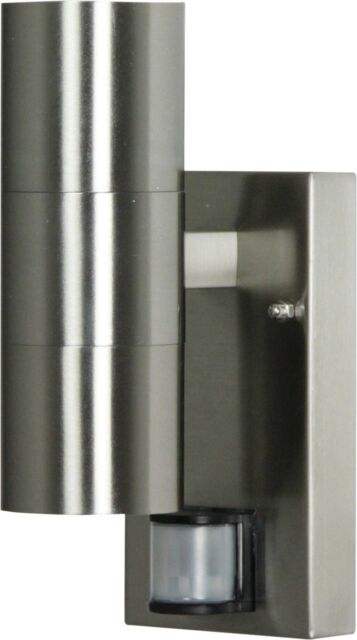 Luxform 230v Eden Wall Light Stainless Steel Pir in Silver - image 1