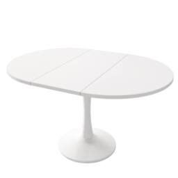 BTM White Extendable Round Dining Table 100-140cm for 4-6 People - thumbnail 6