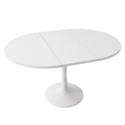 BTM White Extendable Round Dining Table 100-140cm for 4-6 People - thumbnail 8
