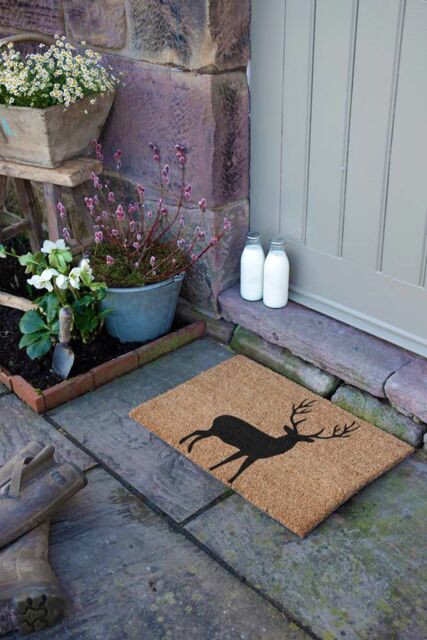 Artsy Mats Stag Doormat - Regular 60x40cm in Black - Size: 40 cm x 60 cm - image 1