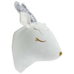 Wyld and Coco Roe Deer Plush Wall Head White Cotton with Sequin Horns and Gold Nose - thumbnail 5