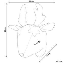Wyld and Coco Roe Deer Plush Wall Head White Cotton with Sequin Horns and Gold Nose - thumbnail 4