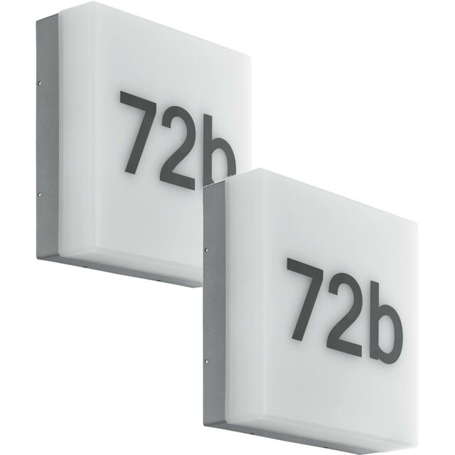 Loops 2 PACK IP44 Outdoor Wall Light Anthracite House Number 8.2W LED Porch Lamp - image 1