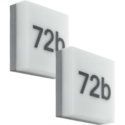 Loops 2 PACK IP44 Outdoor Wall Light Anthracite House Number 8.2W LED Porch Lamp - thumbnail 1