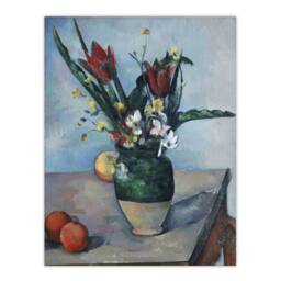 "Artery8 The Vase of Tulips Still Life Painting Cezanne Wall Art Poster Print - Size: W12"" x H16""" - thumbnail 1