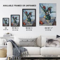 "Artery8 The Vase of Tulips Still Life Painting Cezanne Wall Art Poster Print - Size: W12"" x H16""" - thumbnail 3