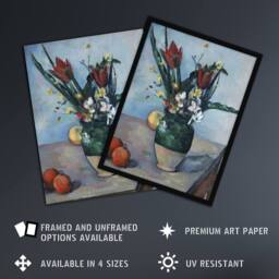 "Artery8 The Vase of Tulips Still Life Painting Cezanne Wall Art Poster Print - Size: W12"" x H16""" - thumbnail 2