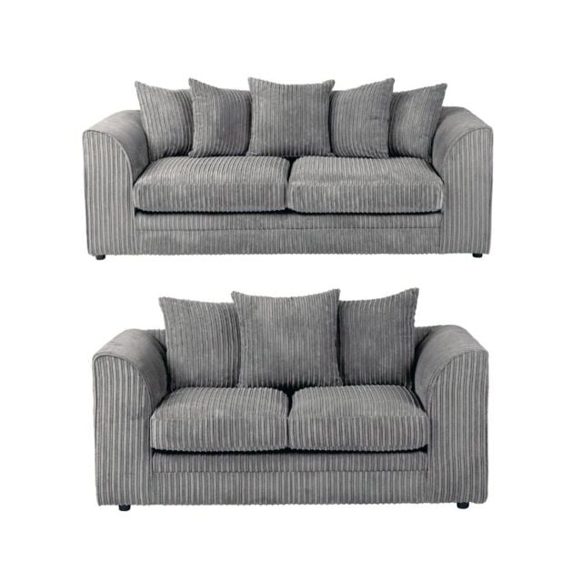 SquareBoxx Lennox Sofa Set 3+2 in Grey - image 1