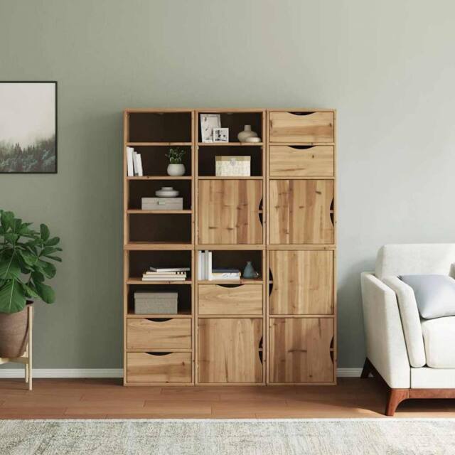 "Berkfield Home Side Cabinets 6 pcs ""ODDA"" 40x24x79 cm Solid Wood Pine in Brown - Size: 40 x 24 x 79 cm" - image 1