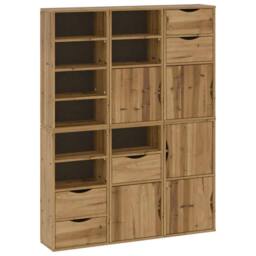 "Berkfield Home Side Cabinets 6 pcs ""ODDA"" 40x24x79 cm Solid Wood Pine in Brown - Size: 40 x 24 x 79 cm" - thumbnail 3