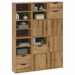 "Berkfield Home Side Cabinets 6 pcs ""ODDA"" 40x24x79 cm Solid Wood Pine in Brown - Size: 40 x 24 x 79 cm" - thumbnail 4