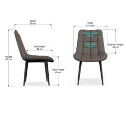 More4Homes Set of 8 Nova Modern Faux Leather Dining Chair Padded Seat Metal Legs Kitchen in Grey - thumbnail 7