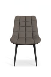 More4Homes Set of 8 Nova Modern Faux Leather Dining Chair Padded Seat Metal Legs Kitchen in Grey - thumbnail 3