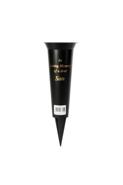 KDMD Black Son Grave Vase 23cm 5 Pack - image 1