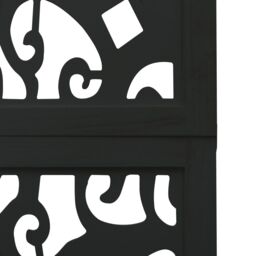 Berkfield Home Room Divider 6 Panels Black Solid Wood Paulownia - thumbnail 6