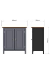 FWStyle 2 Door Compact Painted Oak Sideboard - Graphite Blue - thumbnail 5
