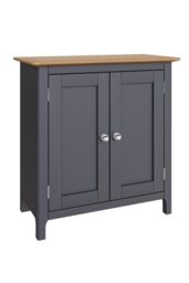 FWStyle 2 Door Compact Painted Oak Sideboard - Graphite Blue - thumbnail 2